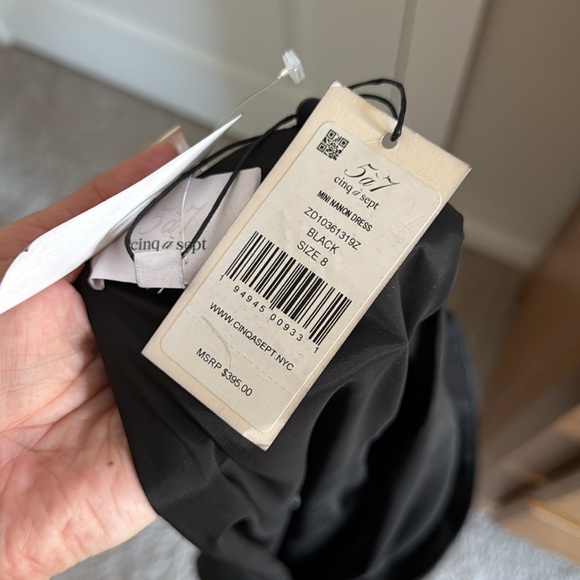 NWT Cinq a Sept Mini Nanon Dress In Black Mini size 8 - Picture 8 of 8